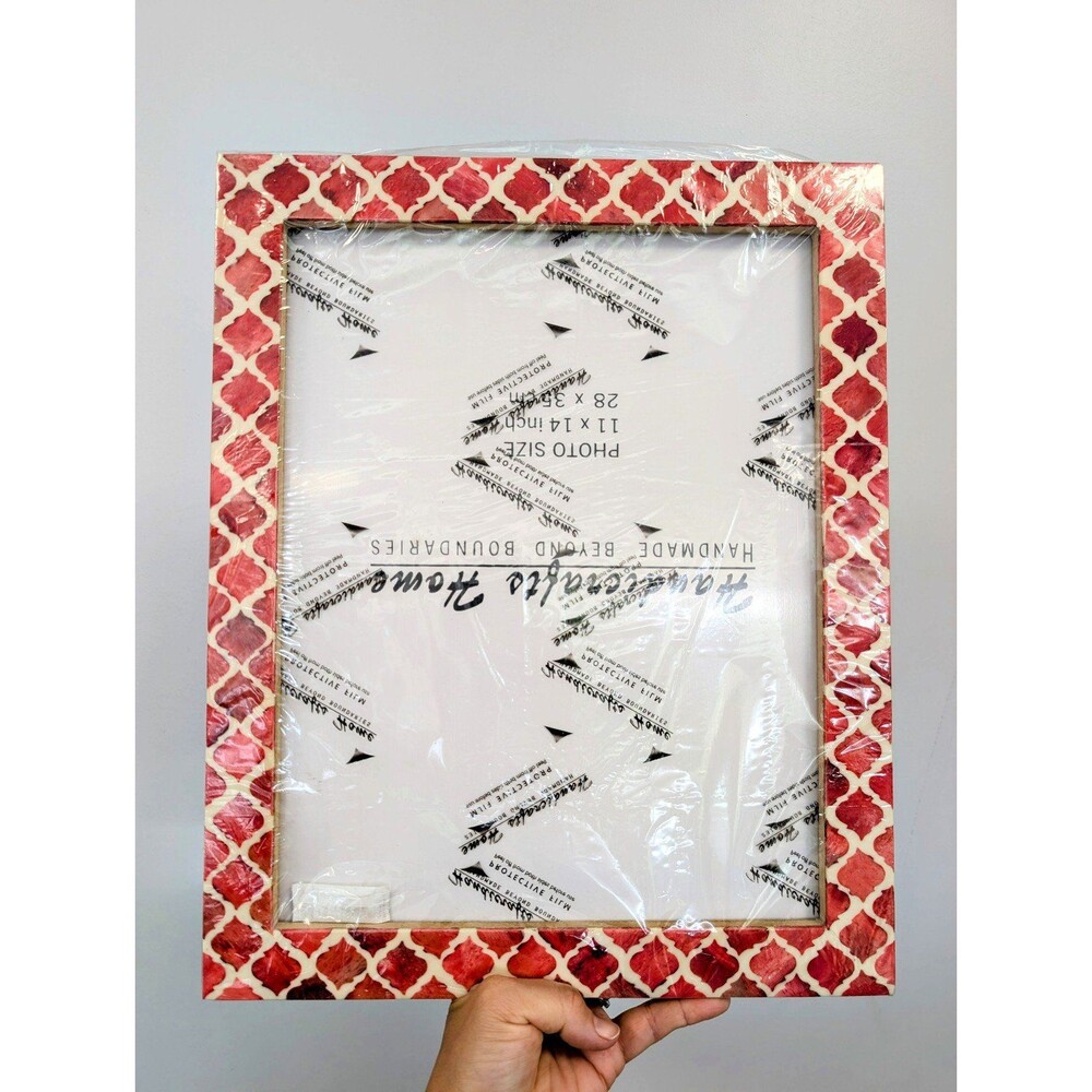 Morracan Red Bone Inlay Picture Frame 11x14 NEW